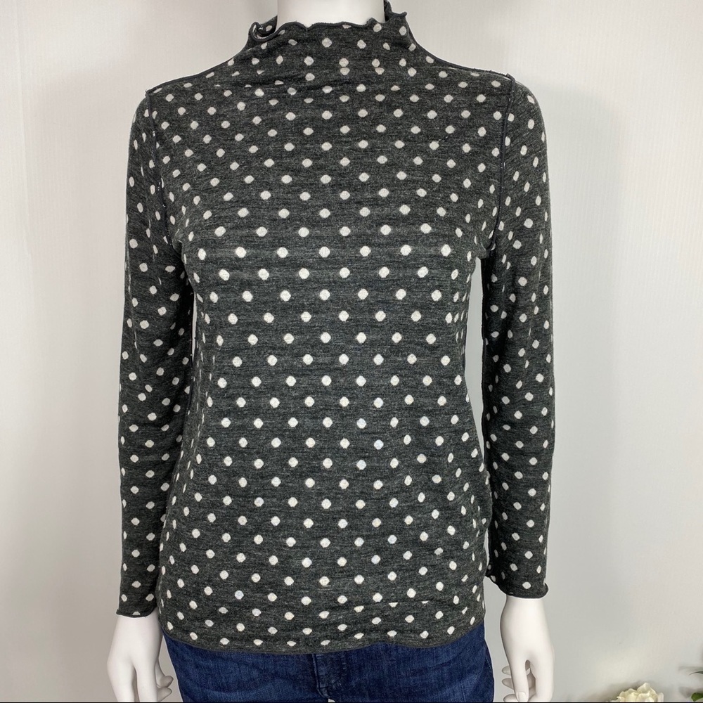 Trisha Tyler S Polka Dots Long Sleeve Knit Top
